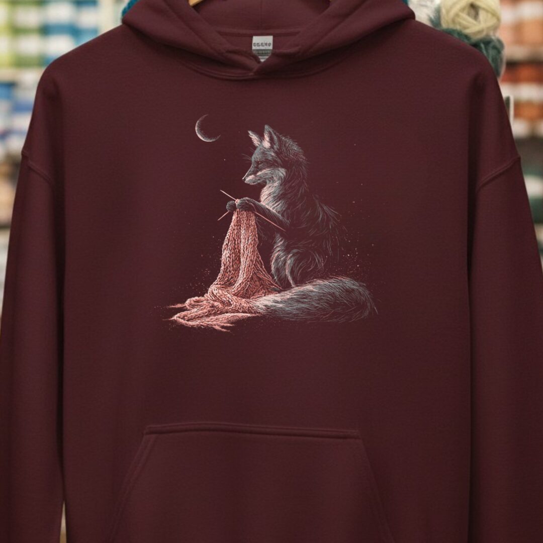 Knitting Fox Maroon Hoodie.jpg