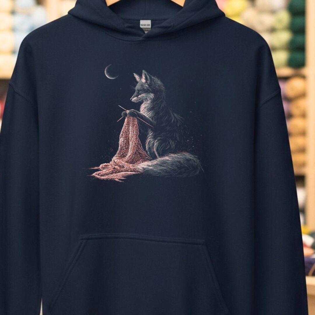 Knitting Fox Navy Hoodie.jpg