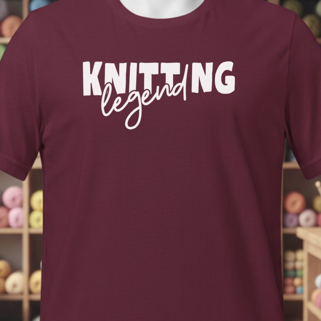 Knitting Legend T-Shirt Maroon t-shirt