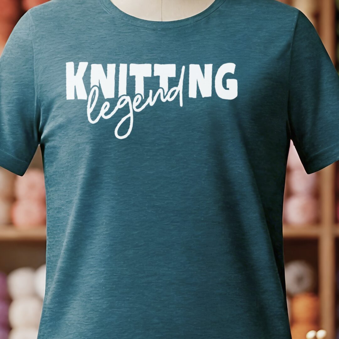 Knitting Legend T-Shirt Teal Blue t-shirt