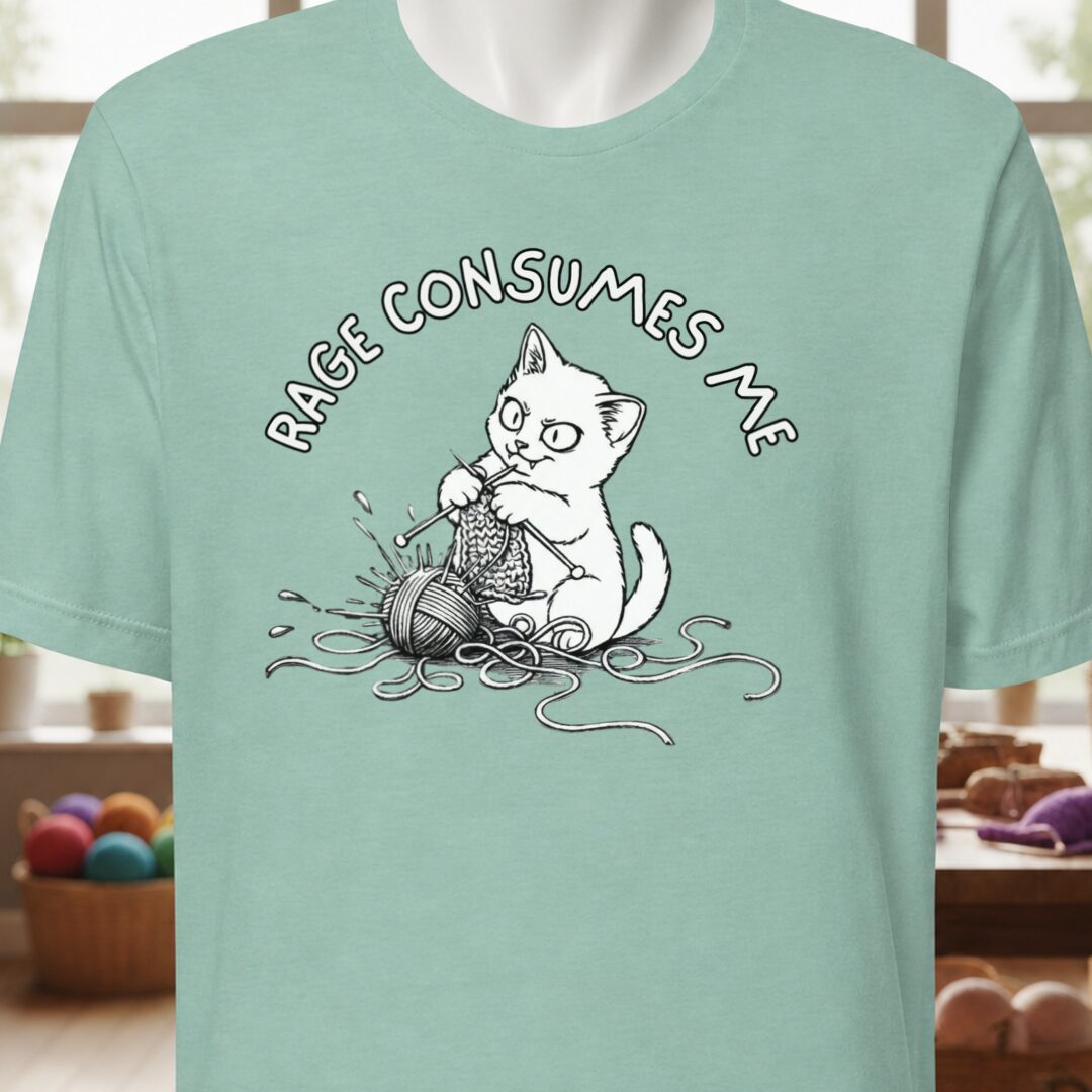 Knitting Rage Consumes Me T-Shirt Sea Breeze t-shirt