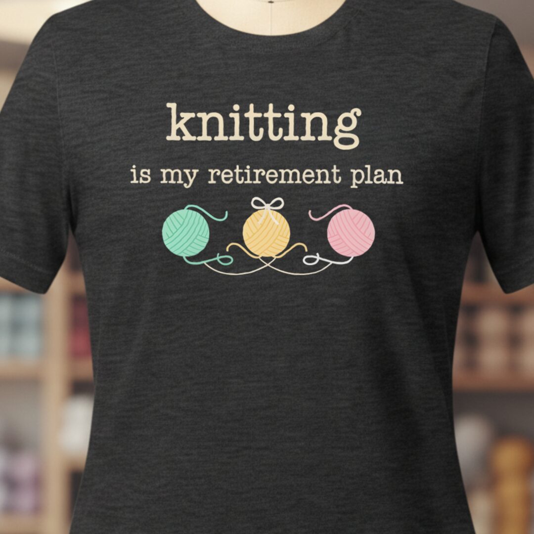 Knitting Retirement Plan T-Shirt Dark Grey t-shirt
