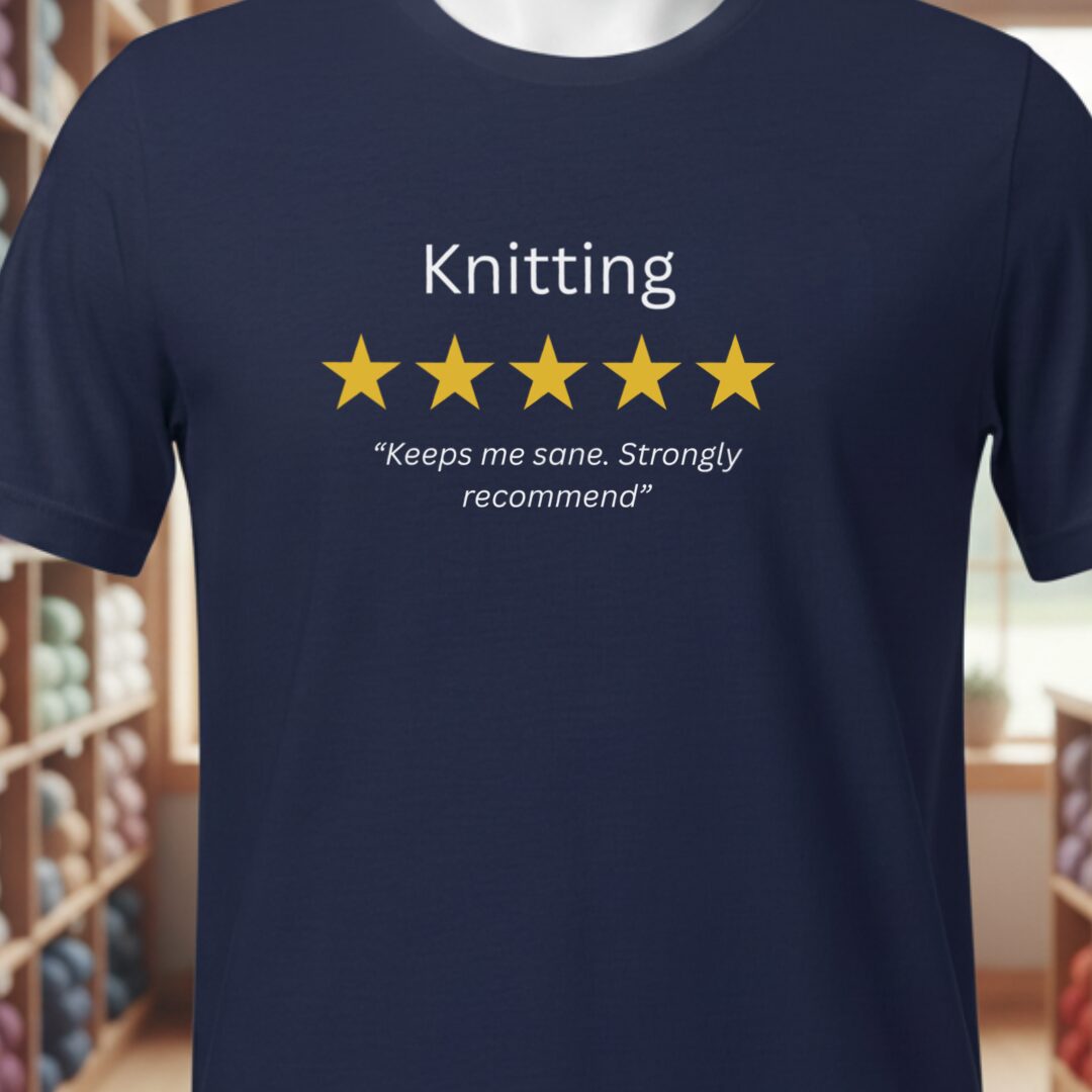 Knitting Review T-Shirt Navy t-shirt