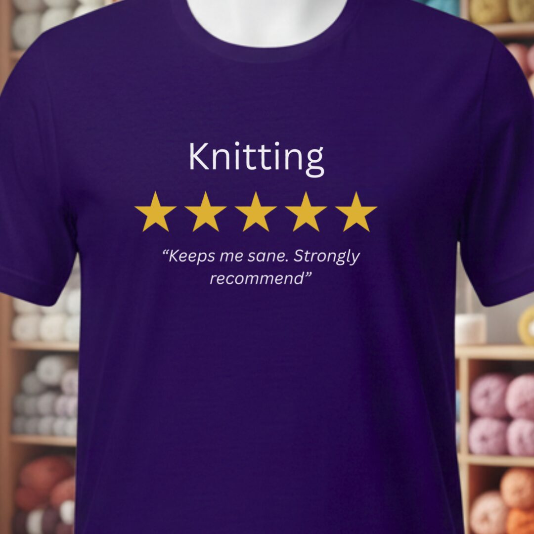 Knitting Review T-Shirt Purple t-shirt