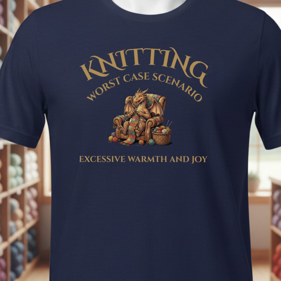 Knitting Scenario T-Shirt Navy t-shirt