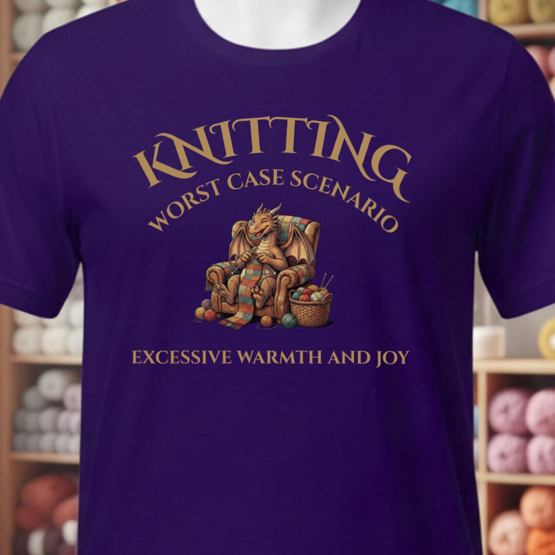 Knitting Scenario T-Shirt Purple t-shirt