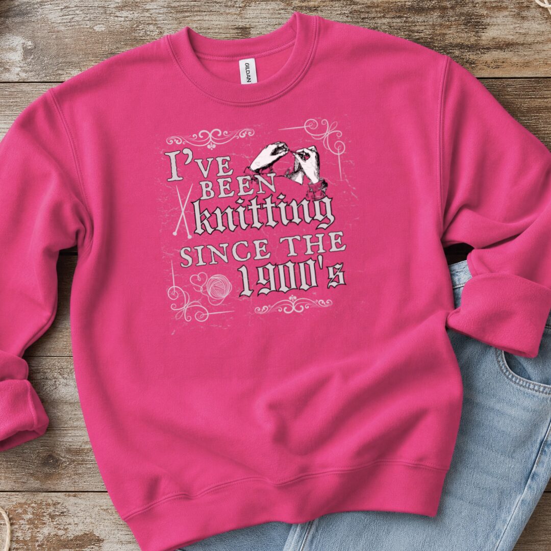 Knitting Since the 1900s Sweatshirt Bright Pink t-shirt