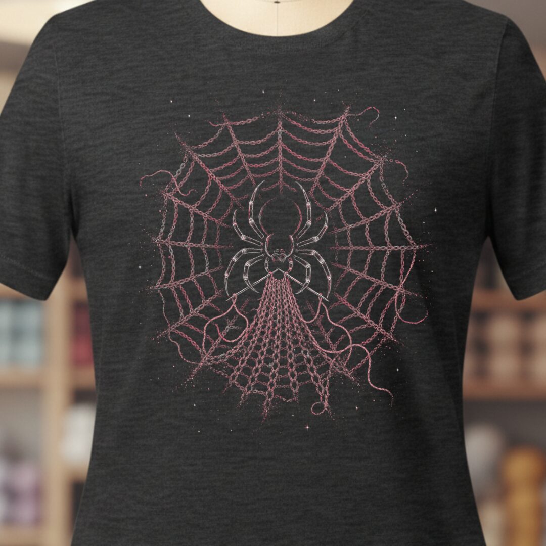 Knitting Spider Dark Grey T-Shirt.jpg