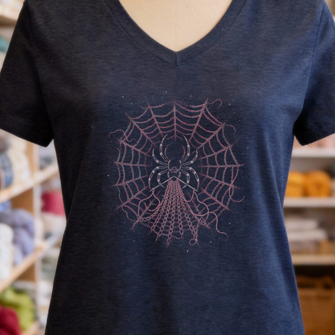 Knitting Spider Navy V Neck.jpg