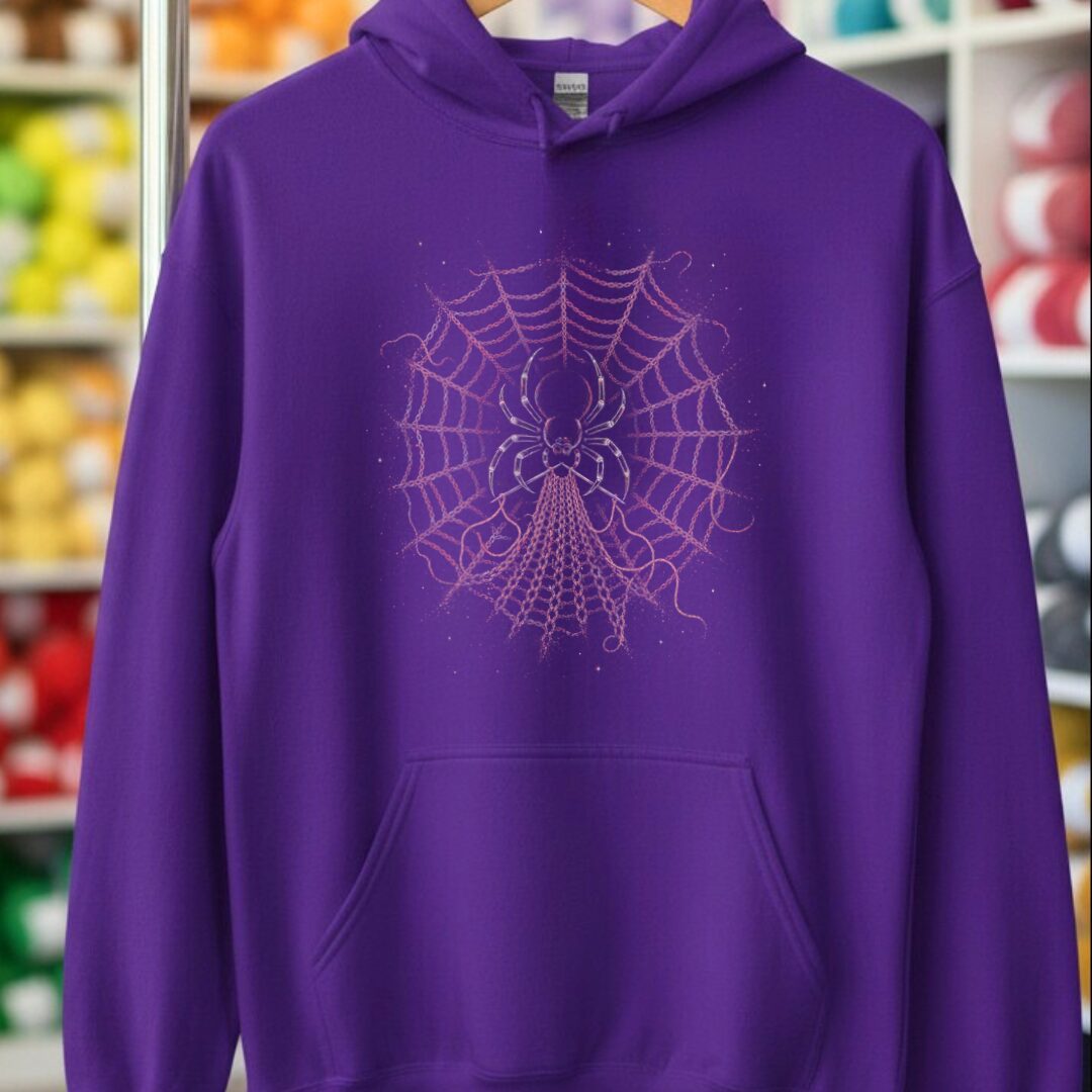 Knitting Spider Purple Hoodie.jpg