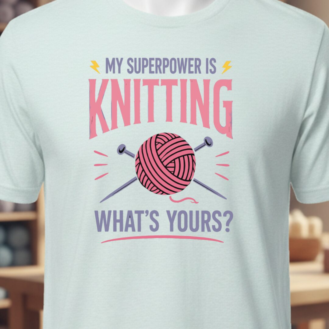 Knitting Superpower T-Shirt Ice Blue t-shirt