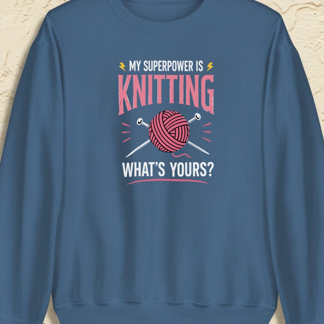 Knitting Superpower Indigo Blue Sweatshirt.jpg