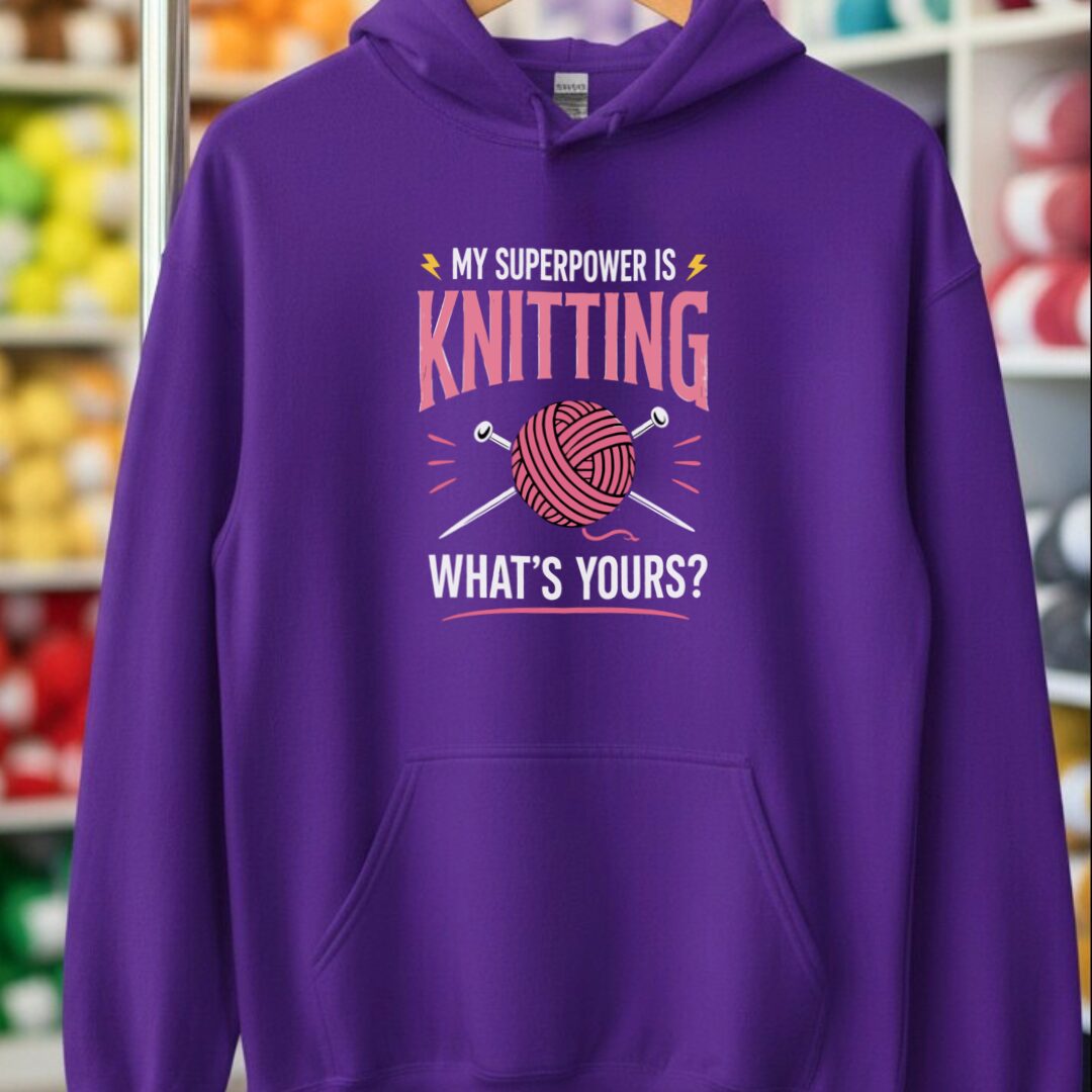 Knitting Superpower Purple Hoodie.jpg