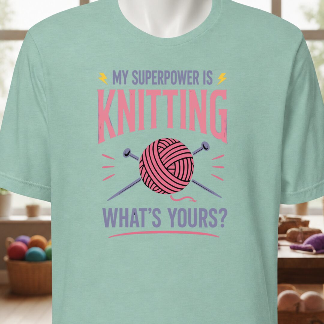 Knitting Superpower T-Shirt Sea Breeze t-shirt
