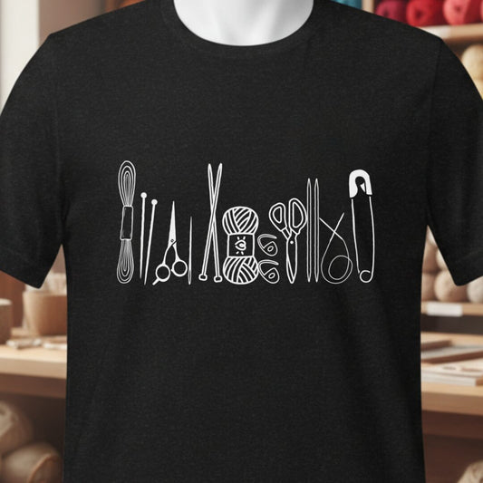 Knitting Tools T-Shirt Black t-shirt