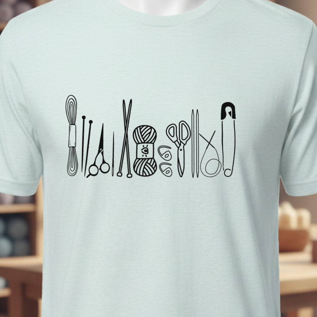 Knitting Tools T-Shirt Ice Blue t-shirt