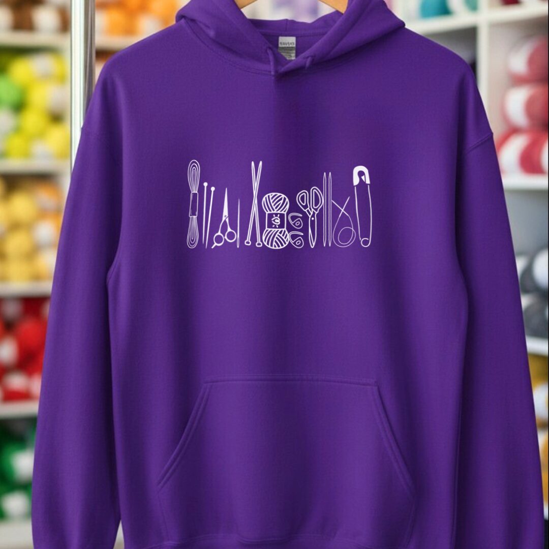 Knitting Tools Hoodie Purple t-shirt