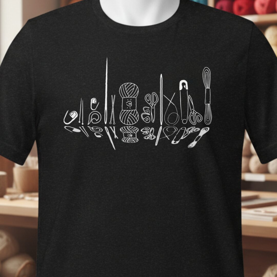 Knitting Tools Skyline T-Shirt Black t-shirt