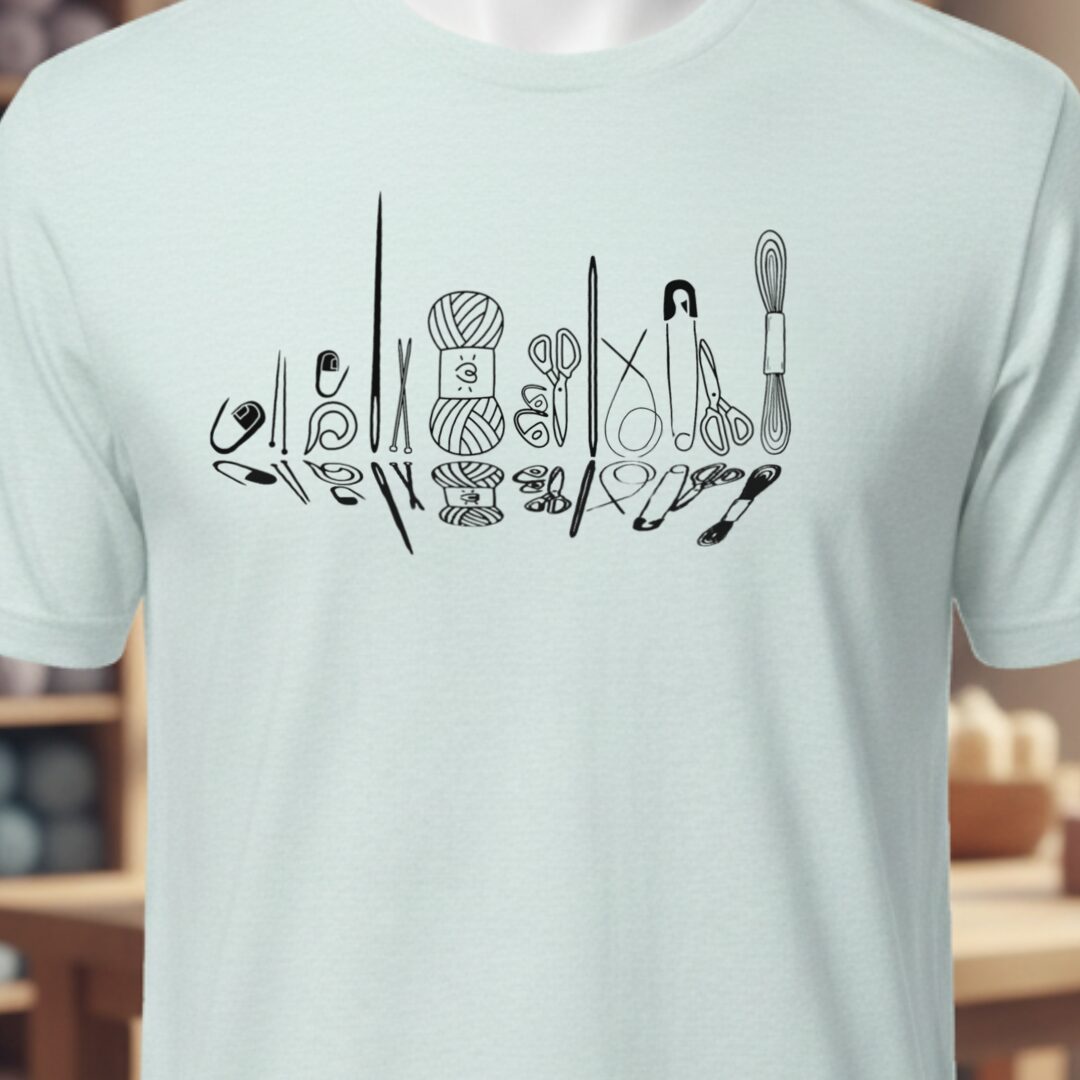 Knitting Tools Skyline T-Shirt Ice Blue t-shirt