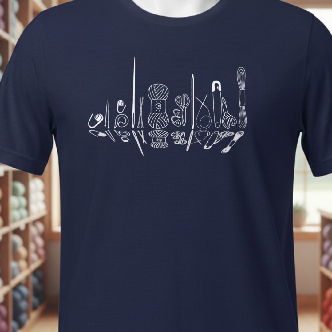 Knitting Tools Skyline T-Shirt Navy t-shirt