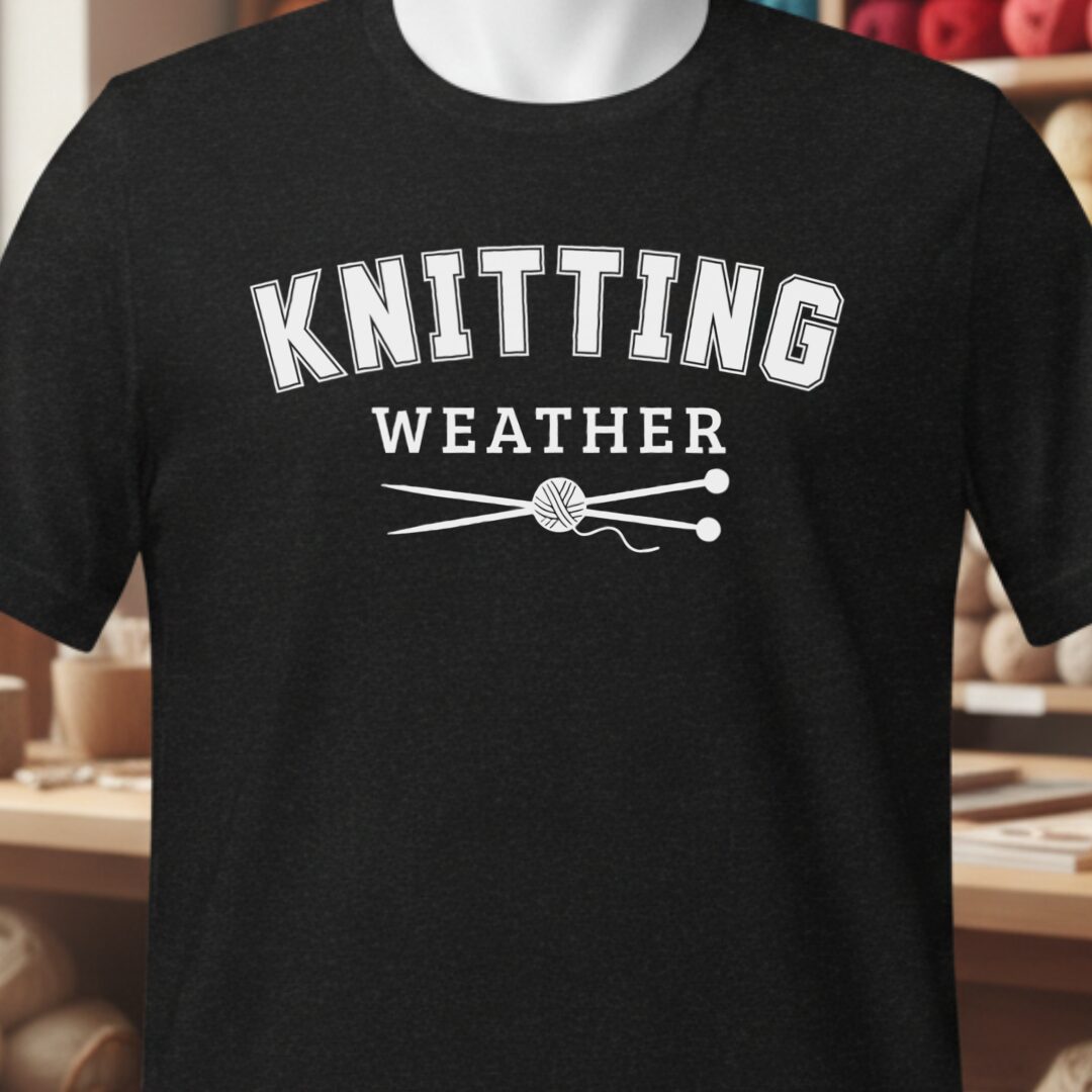 Knitting Weather T-Shirt Black t-shirt
