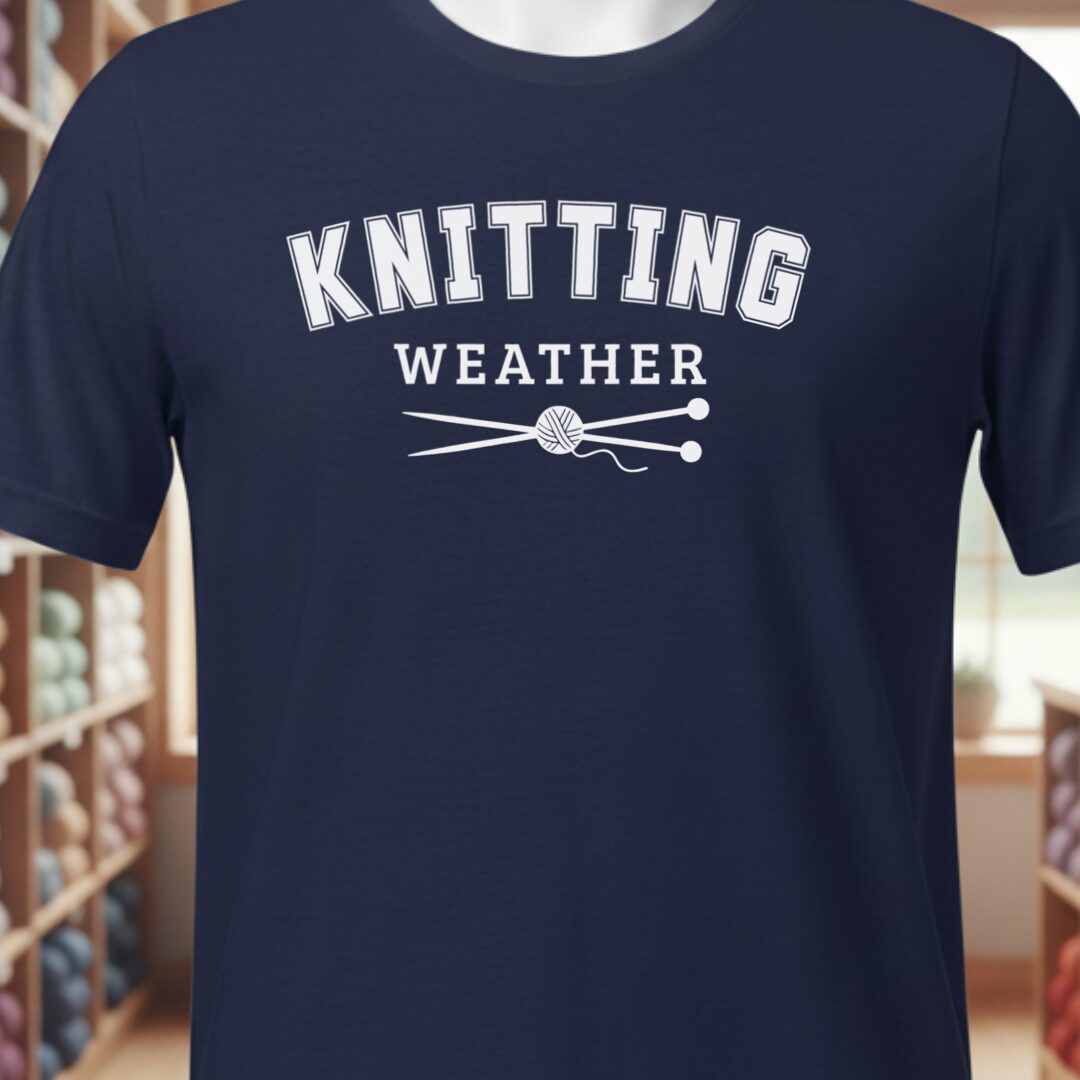 Knitting Weather T-Shirt Navy t-shirt