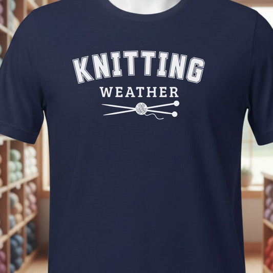 Knitting Weather T-Shirt Navy t-shirt