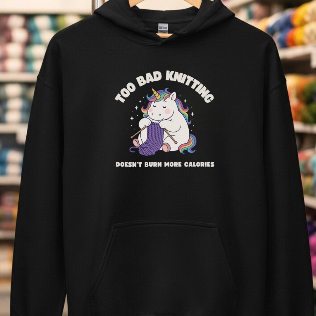 Knitting and Calories Black Hoodie.jpg