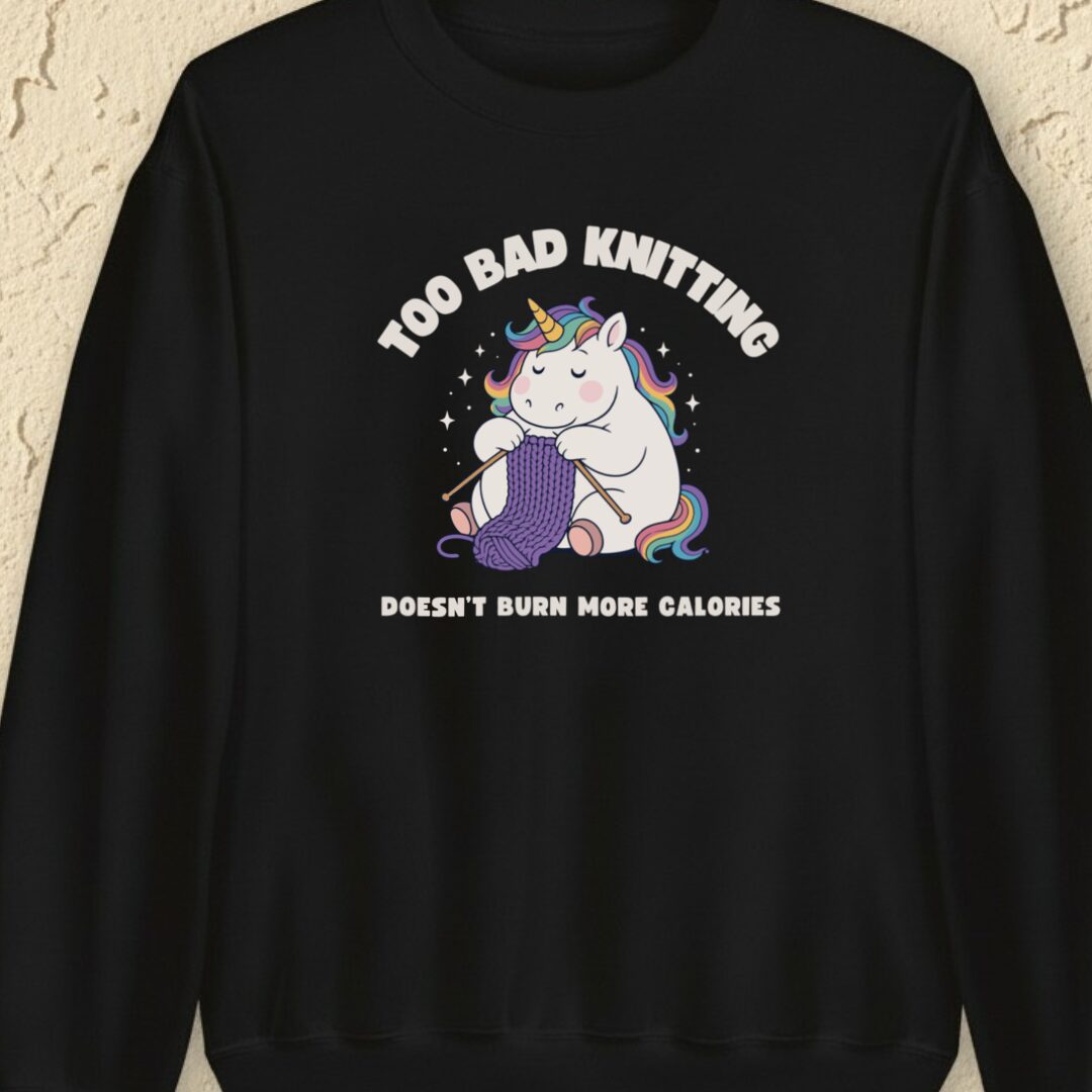 Knitting and Calories Black Sweatshirt.jpg