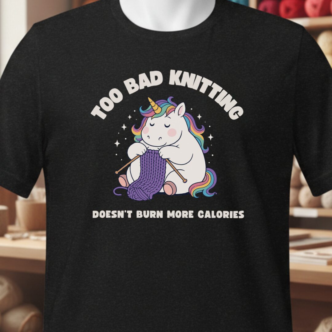 Knitting and Calories T-Shirt Black t-shirt
