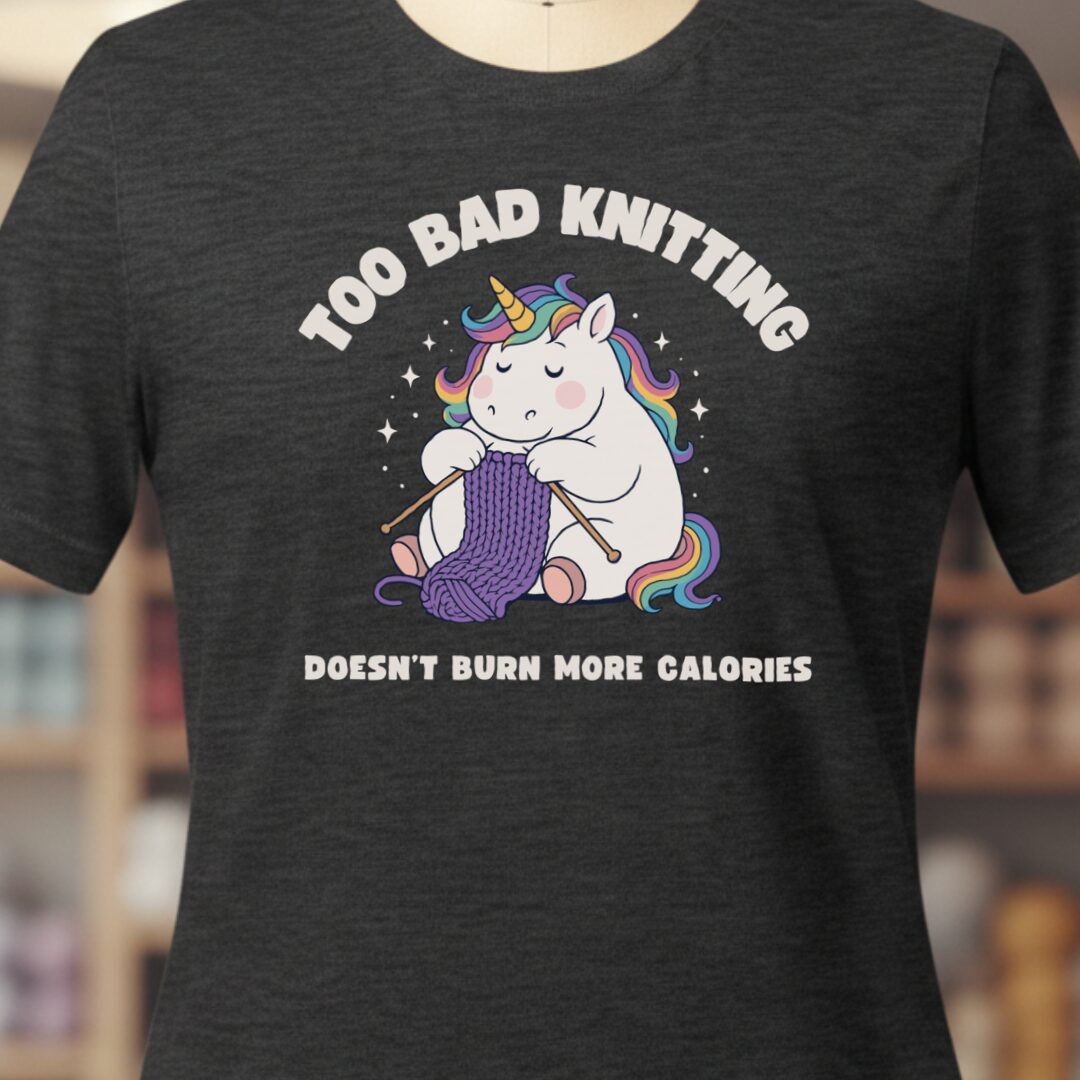 Knitting and Calories T-Shirt Dark Grey t-shirt