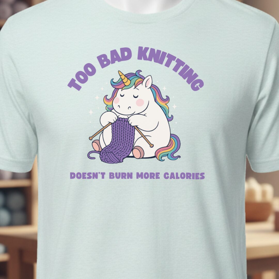 Knitting and Calories T-Shirt Ice Blue t-shirt