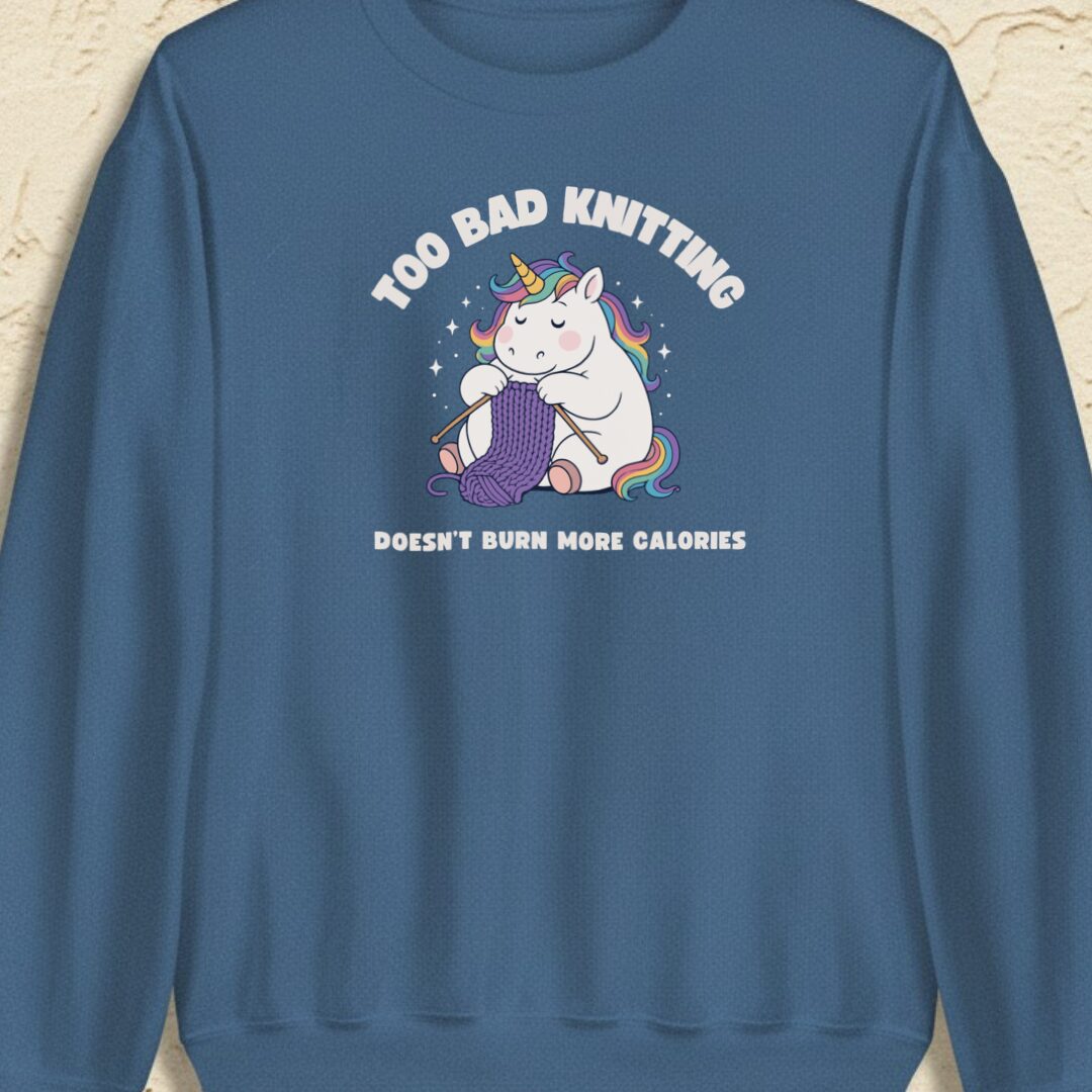 Knitting and Calories Indigo Blue Sweatshirt.jpg