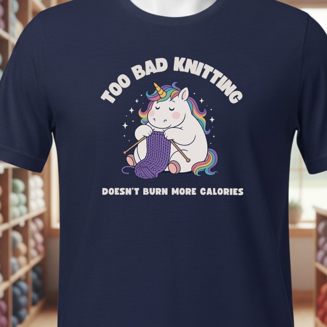 Knitting and Calories T-Shirt Navy t-shirt