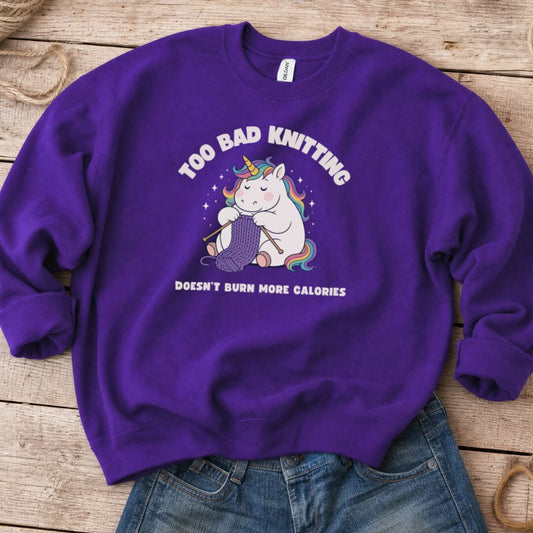 Knitting and Calories Sweatshirt Purple t-shirt