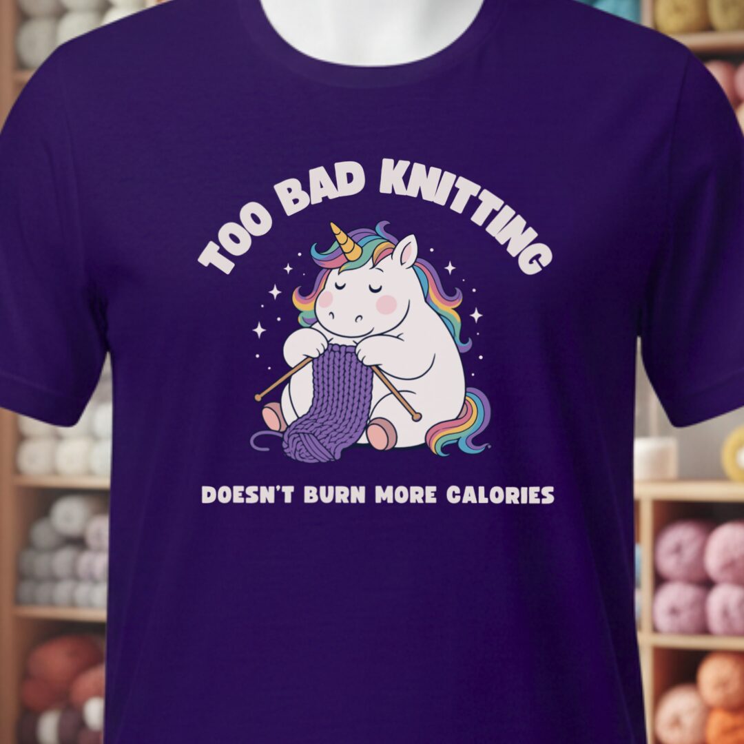 Knitting and Calories T-Shirt Purple t-shirt