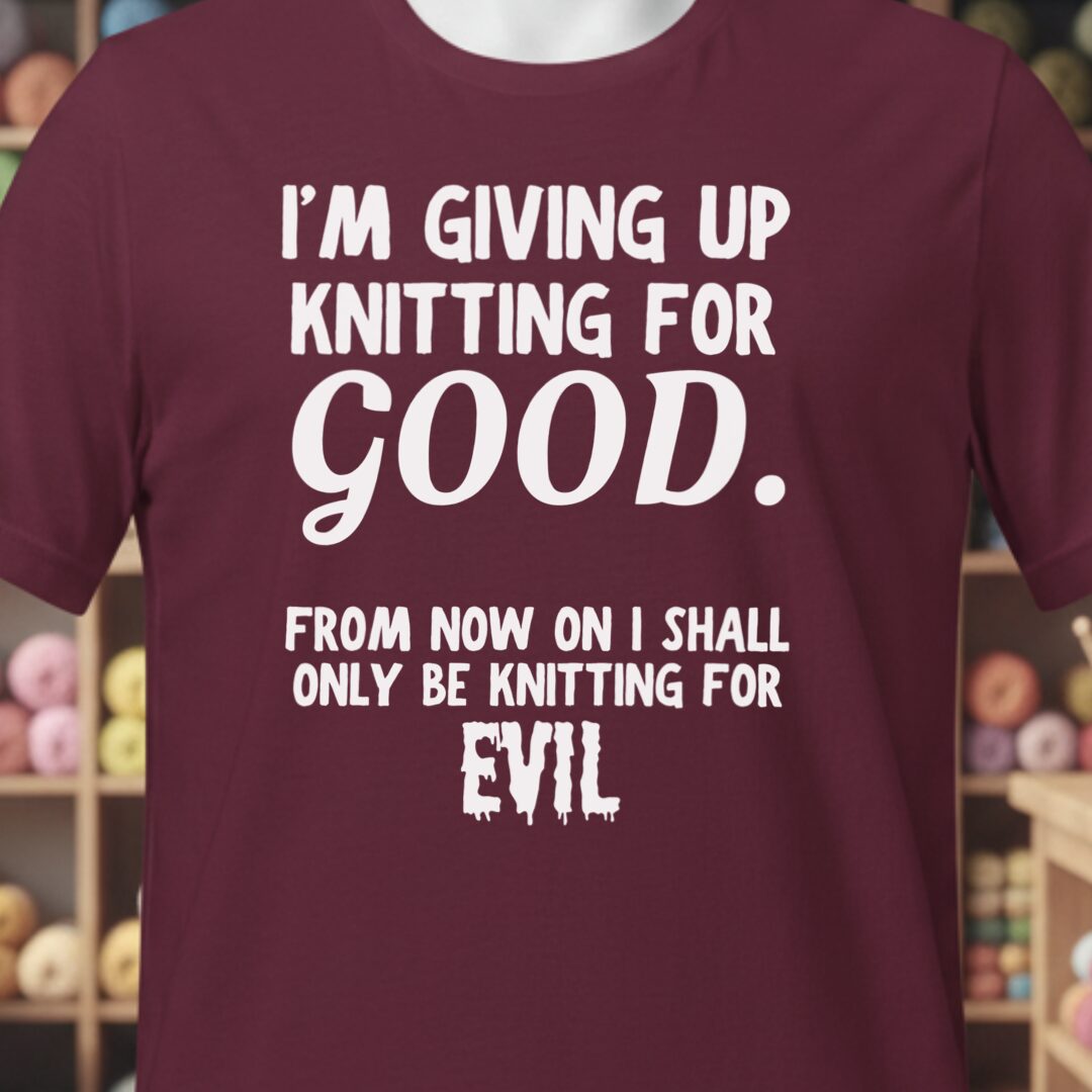 Knitting for Good T-Shirt Maroon t-shirt