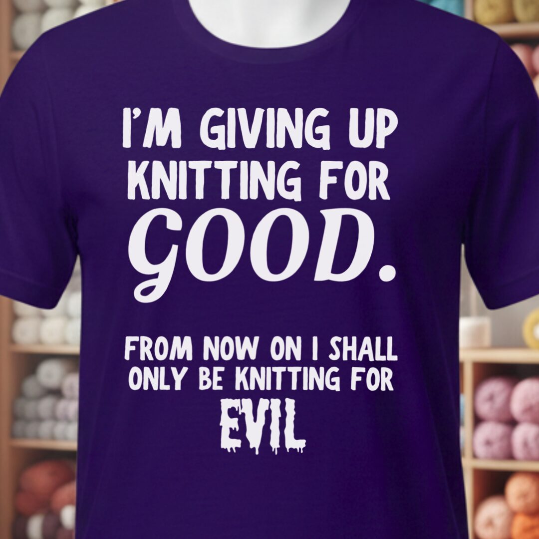 Knitting for Good T-Shirt Purple t-shirt