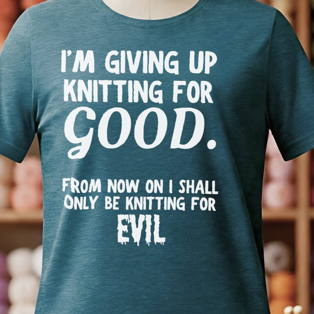 Knitting for Good T-Shirt Teal Blue t-shirt