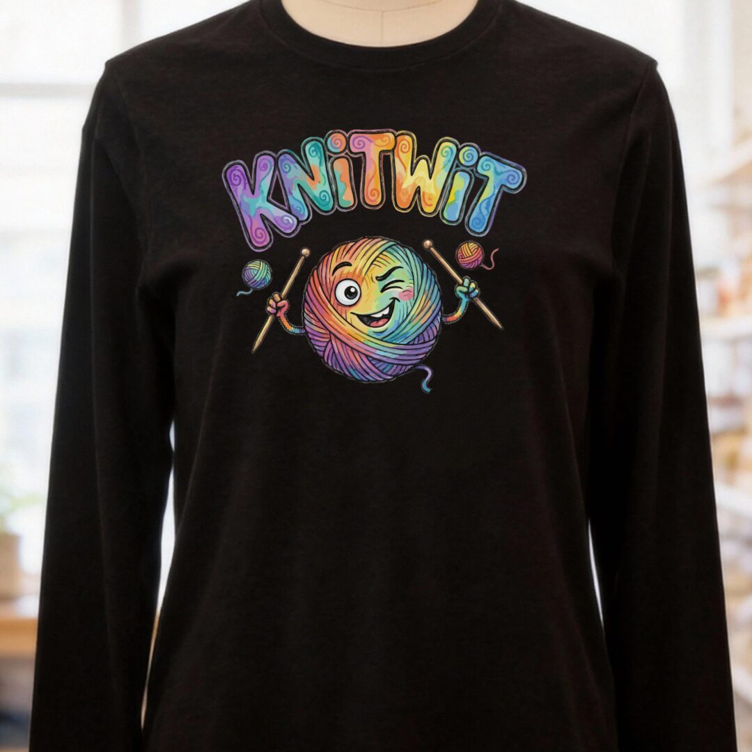 Knitwit Long Sleeve Tee Black t-shirt