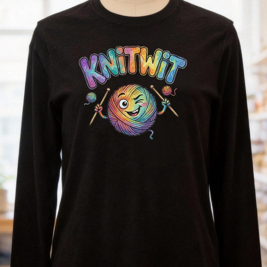 Knitwit Long Sleeve Tee Black t-shirt