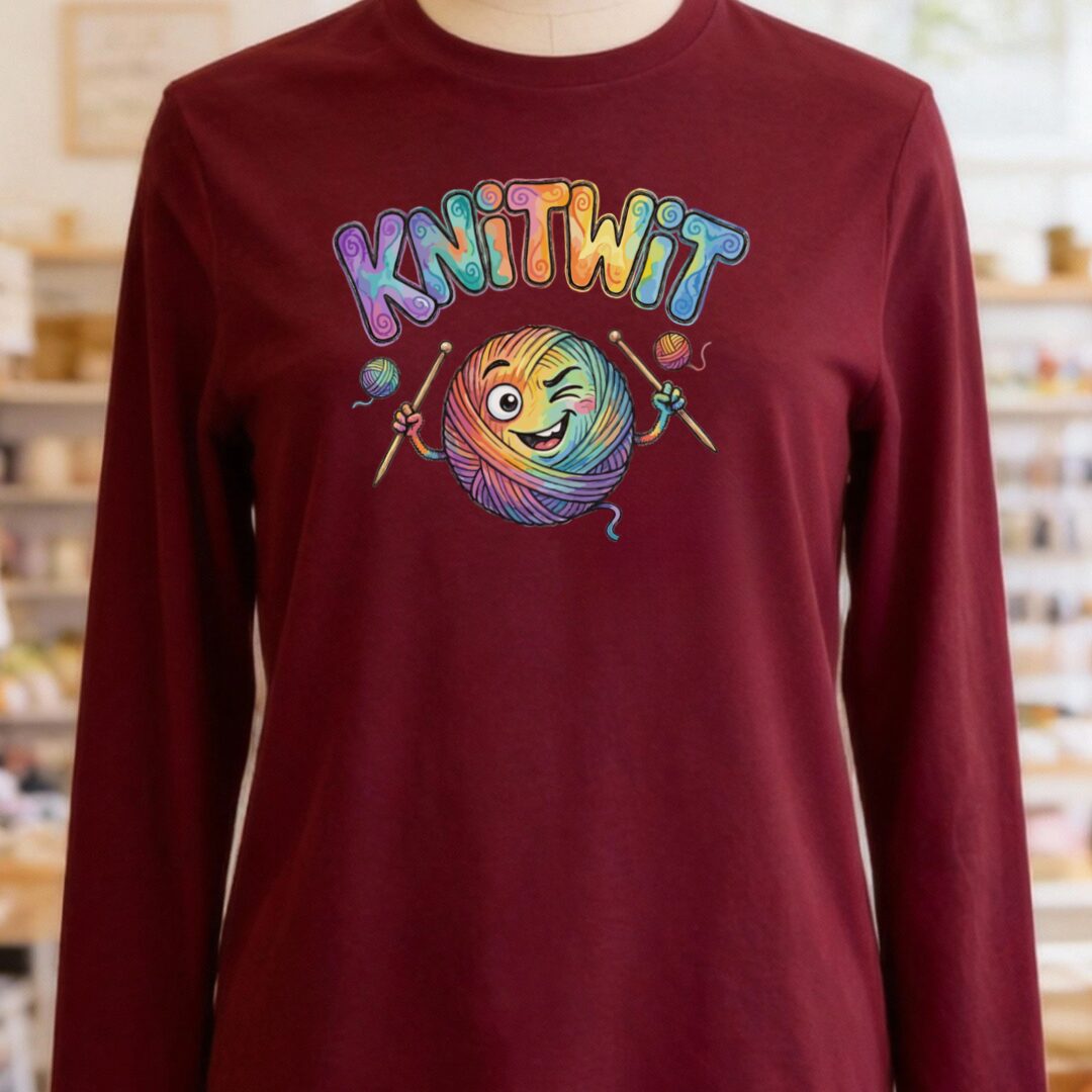 Knitwit Long Sleeve Tee Maroon t-shirt