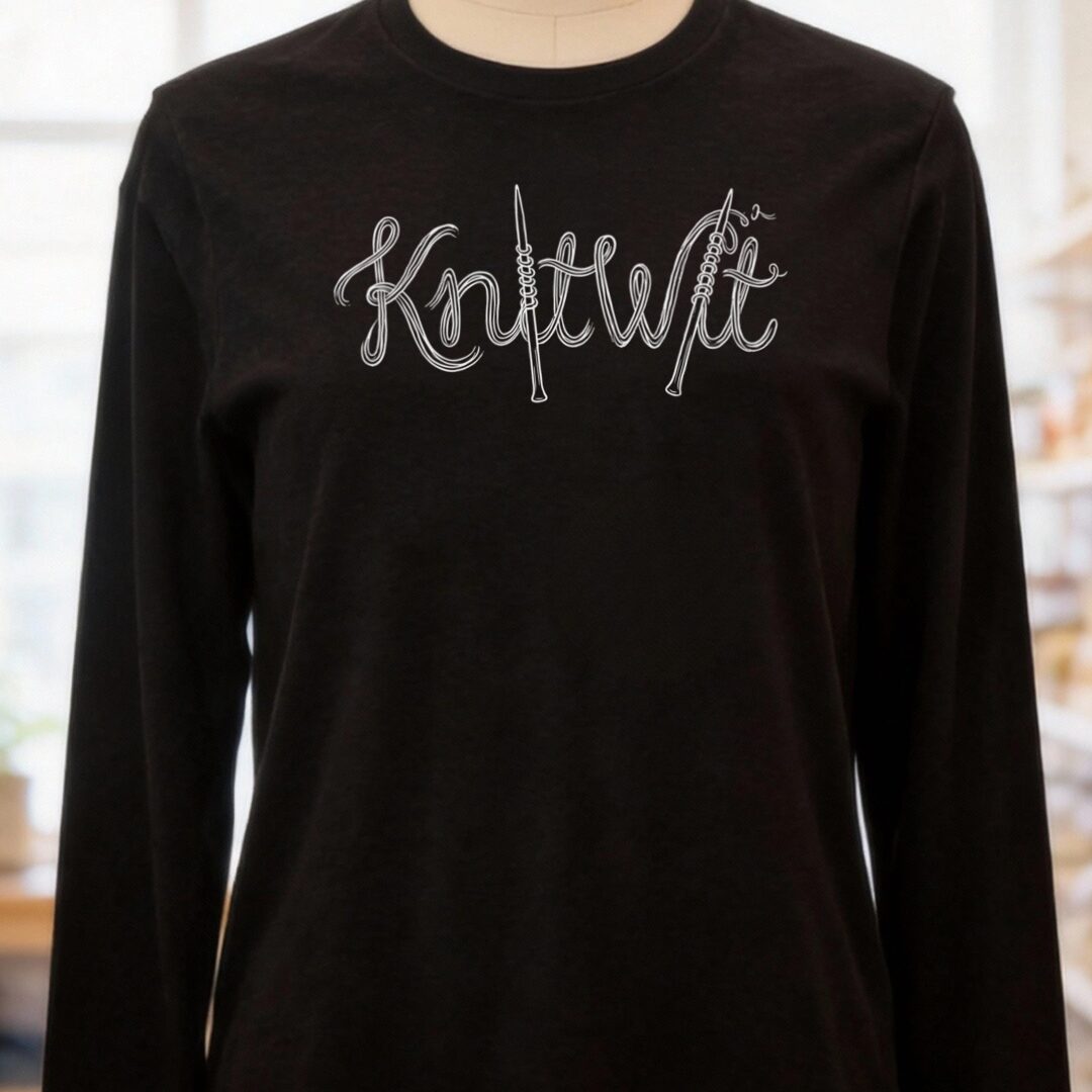 Knitwit Text Black Long Sleeve Tee.jpg