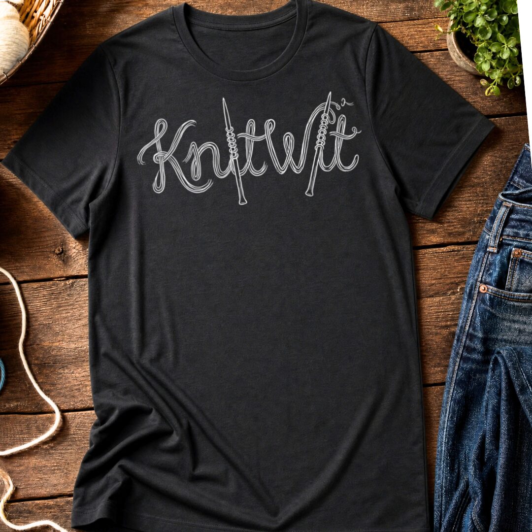 Knitwit Text Black T-Shirt.jpg