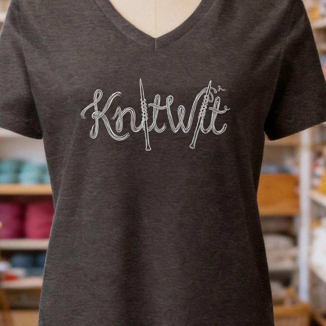 Knitwit Text V-Neck T-Shirt Dark Grey t-shirt