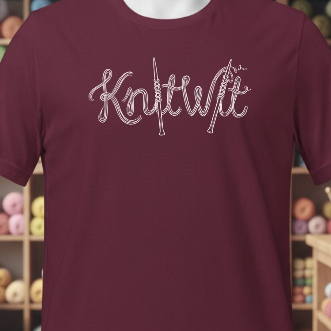 Knitwit Text T-Shirt Maroon t-shirt