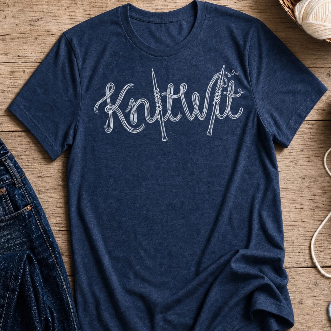 Knitwit Text Navy T-Shirt.jpg