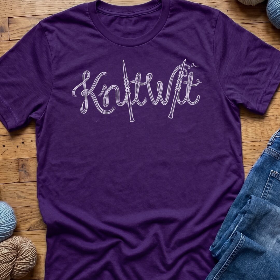 Knitwit Text Purple T-Shirt.jpg