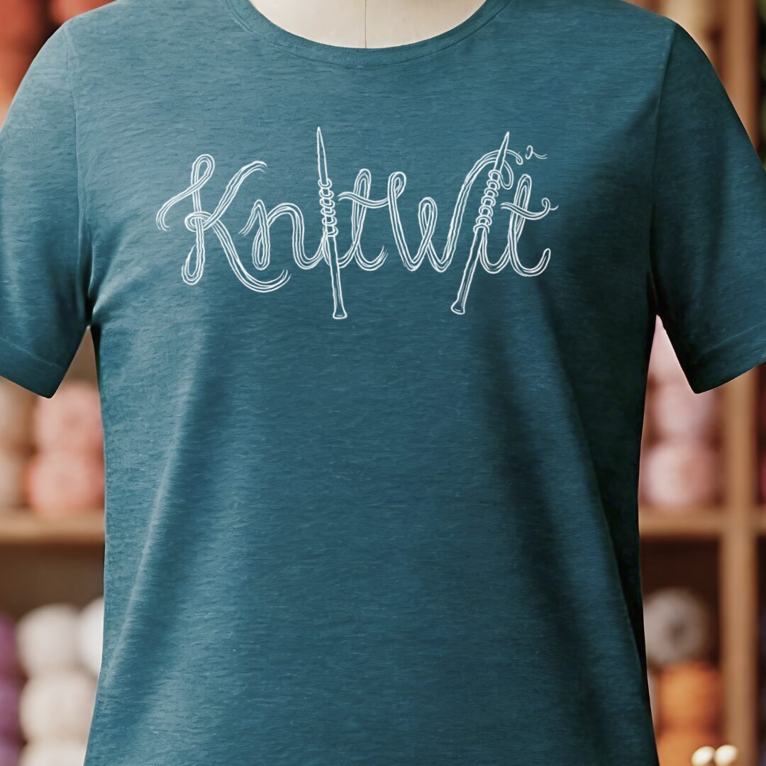 Knitwit Text T-Shirt Teal Blue t-shirt