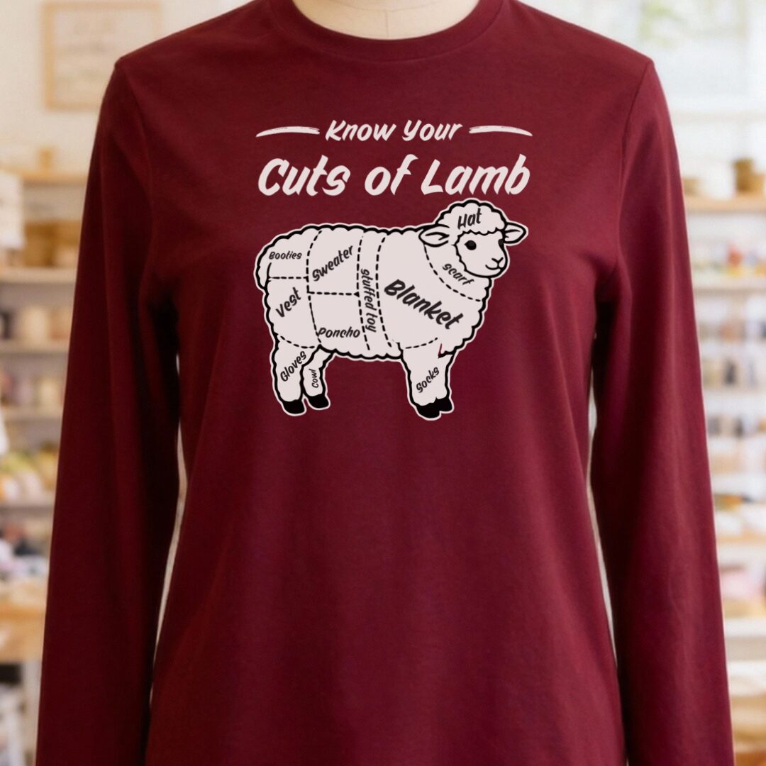 Know Your Cuts Long Sleeve Tee Maroon t-shirt